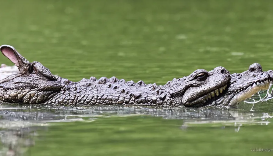 Prompt: a crocodile bunny hd nature photography