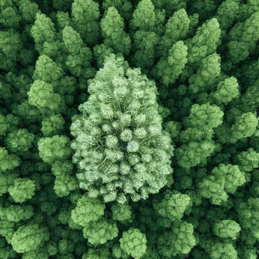 Prompt: A photorealistic aerial view of a magnificent tree made of pure energy, drone shot, 8k resolution, trending on artstation, unreal engine render, octane render.