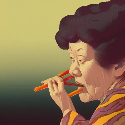 Prompt: closeup of my grandma eating crayons, melting down all over her body, in the style of kawase hasui james jean, artstation trending, 8 k, 3 d render, photorealistic, volumetric lighting caustics, black and white, detailed af