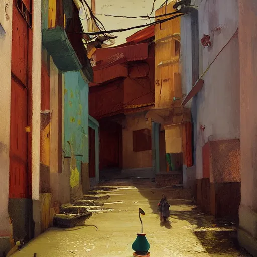 Prompt: Salvador Bahia, Pelorinho, artwork by Sergey Kolesov, arstation,