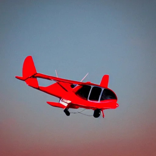 Prompt: fat cat flying in a tiny red plane