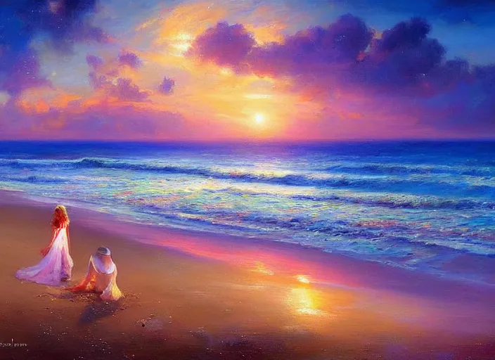 cosmic ocean on the beach by vladimir volegov and