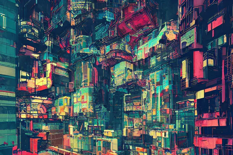 Image similar to architecture collage by atelier olschinsky, cyberpunk, (high contrast), ((oversaturated)), grafitti paint