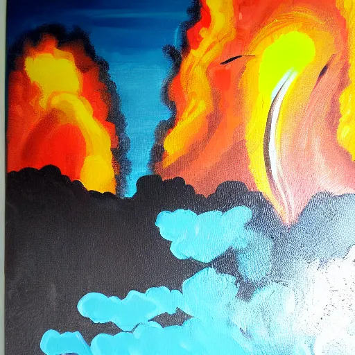 Prompt: nuclear explosion acrylic painting