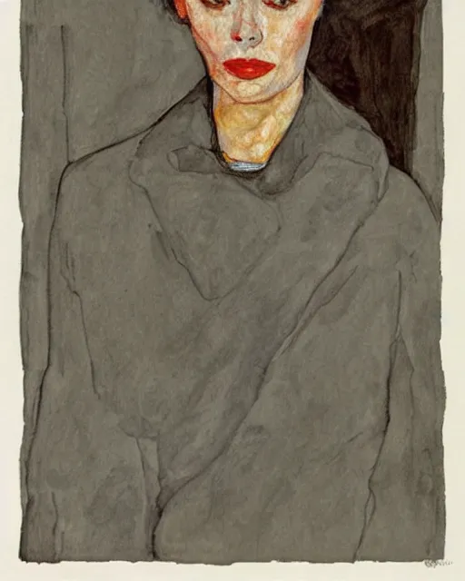 Prompt: portrait of audrey hepburn by egon schiele in the style of greg rutkowski