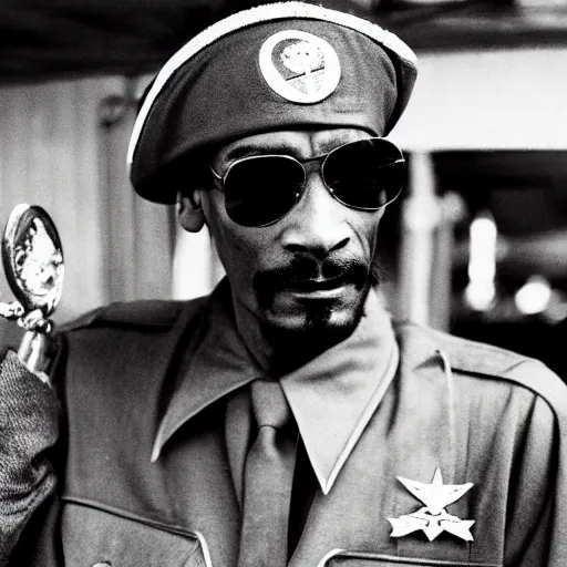 Image similar to Snoop Dogg as a soldier in Vietnam, award winning historical photograph