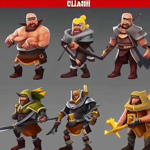 Image similar to clash royal characters concept artstation