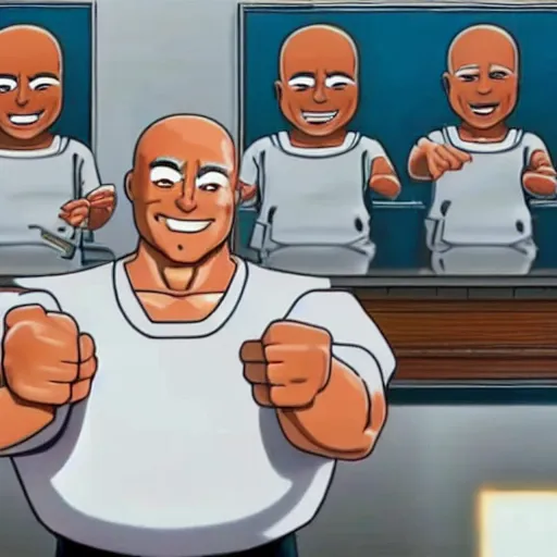 Image similar to Mr. Clean in the style of Japanese commercial