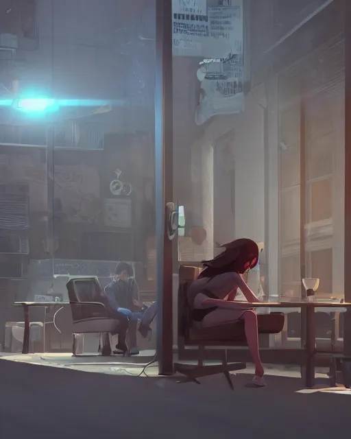 Image similar to highly detailed vfx espresso, stephen bliss, unreal engine, loish, rhads, beeple, makoto shinkai and lois van baarle, ilya kuvshinov, global illumination, detailed and intricate environment