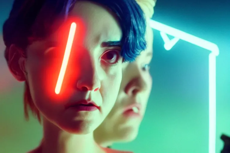 Image similar to vfx film, love death and robots, flat color profile low - key lighting award winning photography arri alexa cinematography, hyper real photorealistic cinematic, atmospheric cool colorgrade