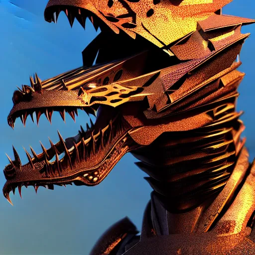 Image similar to chest up bust shot, realistic detailed stunning beautiful armored anthropomorphic humanoid female robot dragon, looking to the side, smooth and streamlined armor and design made of steel, sharp claws and sharp teeth, Slick LEDs, standing on two legs, on the beach during sunset, high quality, cinematic art, sunset lighting, 3D render, 8k, artstation, deviantart, furaffinity