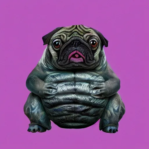 Image similar to A tardigrade with the eyes and mouth of a pug, national geographic-file-photograph, paywall-content, premium-award-winning, trending on artstation