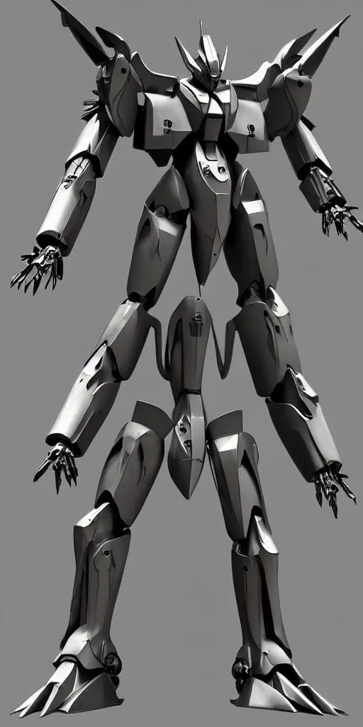 Prompt: distinct 3 d model, full body sci - fi mecha arc angel, machine wing, gundam wing style armor, pacific rim style jaeger, wide armored helmet jaeger, kaiju, kaiju in metal exoskeleton