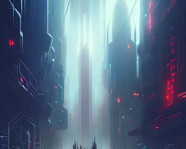 Image similar to jesus christ in futuristic city, detailed intricate illustration, dark atmosphere, detailed illustration, hd, 4 k, digital art, overdetailed art, by greg rutkowski, by loish, complementing colors, trending on artstation, deviantart