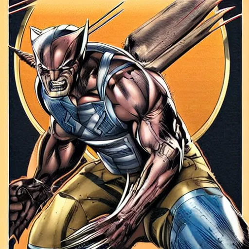 Image similar to wolverine cyborg, highly detailed comic book art