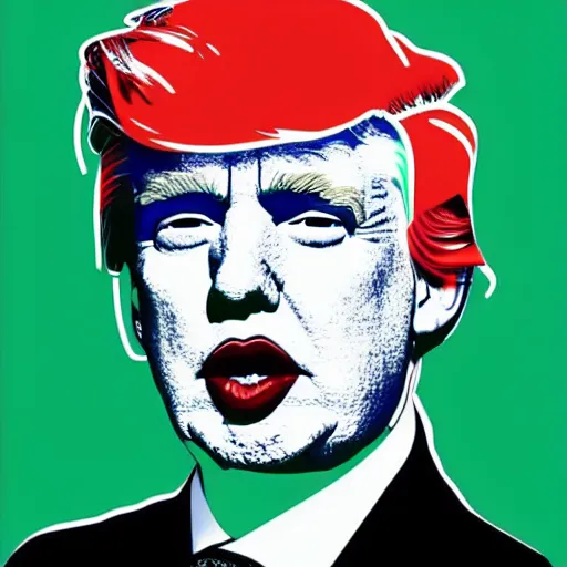 Image similar to Fernando Donald Trump In the artstyle of Andy Warhol