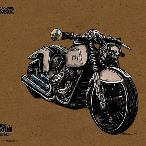 Image similar to concept art prometheus motorcycle blueprint