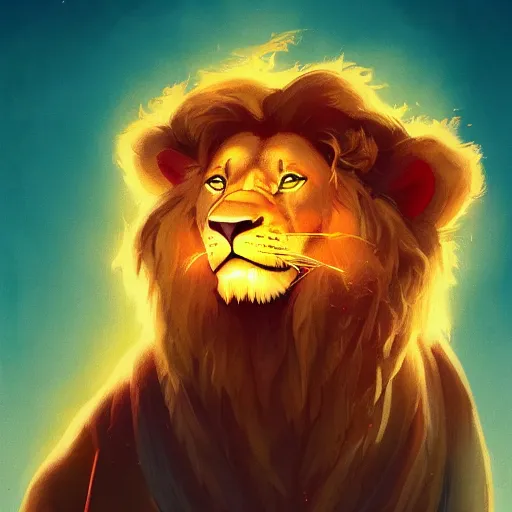 Image similar to portrait of lion king / doc brown!!!, disney animation, sharp, illustration, sharp, fanart, anime key art by greg rutkowski, bloom, dramatic lighting sharp focus, cinematic, artbook, smooth, centered