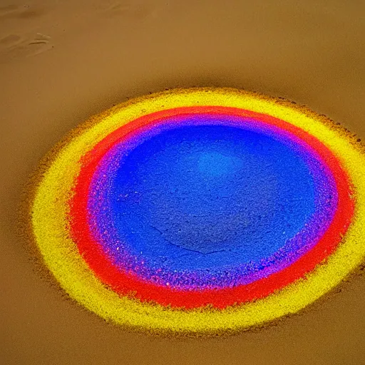 Image similar to rainbow made of sand on the sea