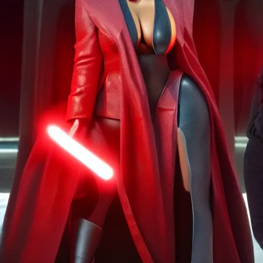 Image similar to kim kardashian in star wars as an evil sith, 8k resolution, full HD, cinematic lighting, award winning, anatomically correct