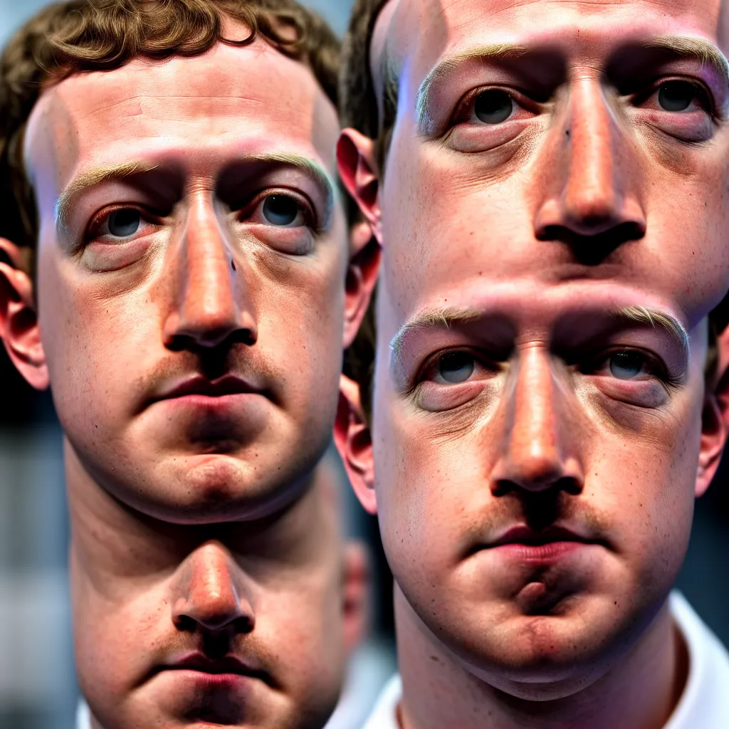 Image similar to one mark zuckerberg staring into your soul, photo, 4 k