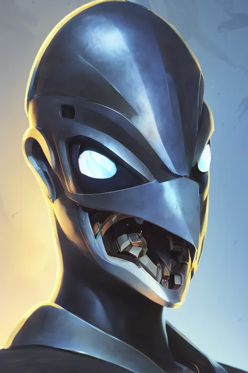 Image similar to epic mask helmet robot ninja portrait stylized as fornite style game design fanart by concept artist gervasio canda, behance hd by jesper ejsing, by rhads, makoto shinkai and lois van baarle, ilya kuvshinov, rossdraws global illumination radiating a glowing aura global illumination ray tracing hdr render in unreal engine 5