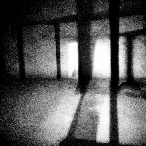 Image similar to insane nightmare, no light, everything is blurred, creepy shadows, deep well, pit, very poor quality of photography, 2 mpx quality, grainy picture