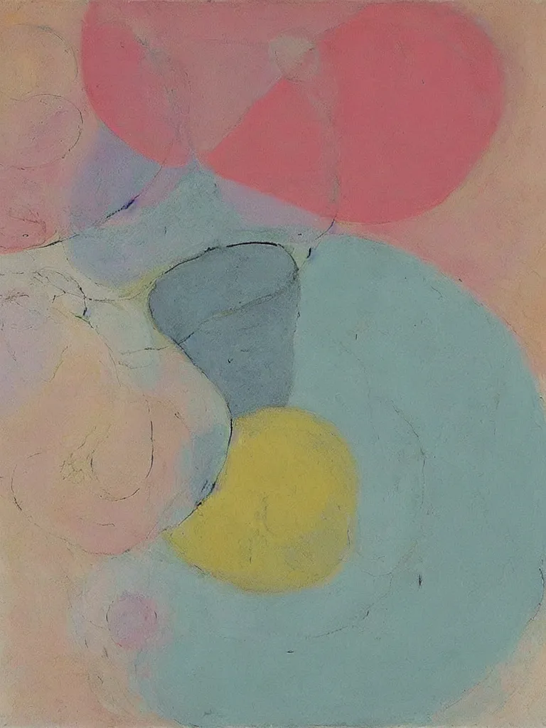 Prompt: abstract painting by hilma af klint, art decor, pastel color scheme,