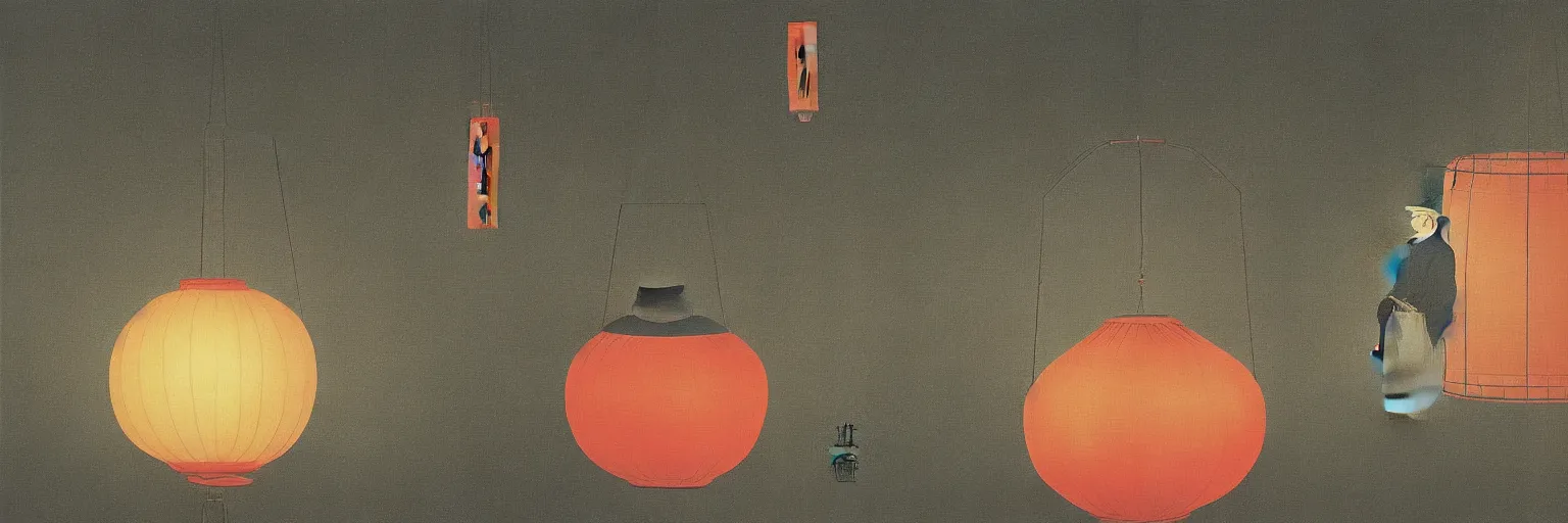 Image similar to japanese lantern painting magritte