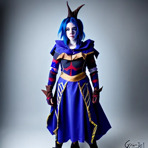 Image similar to d & d concept art matte jester from criticalrole as cosplayed by ginny di, realistic, sharp focus, 8 k high definition, insanely detailed, intricate, mysterious,