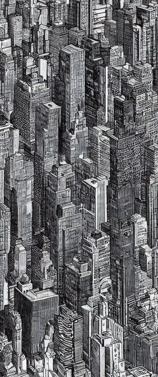 Image similar to Downtown manhatten by junji ito