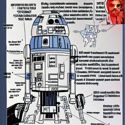 Image similar to they found the plans for the jewish space laser in donald trump's astromech droid