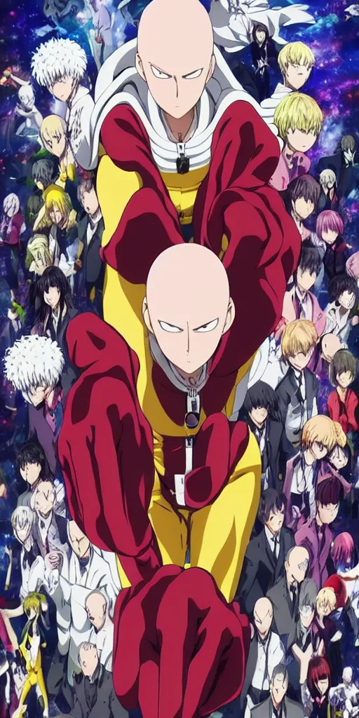 Beautiful Anime key visual of One Punch Man season 3,, Stable Diffusion