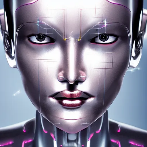 Prompt: closeup of sweating robot cyborg forehead, big drops of sweat, forehead only, by Hajime Sorayama, airbrush art, symmetric face, beautiful face, highly realistic, star flares, trending on artstation, beautiful lighting, sharp, details, hyper-detailed, HD, HDR, 4K, 8K