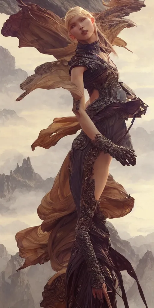 Image similar to sasha luss and dichen lachman, fantasy, intricate, highly detailed, action pose, digital painting, artstation, concept art, smooth, sharp focus, illustration, Unreal Engine 5, 8K, art by artgerm and greg rutkowski and alphonse mucha