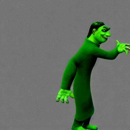 Shrek as Neo from The Matrix, early screen test