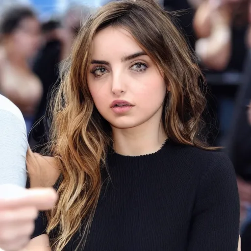 Image similar to ana de armas flirting with the camera,