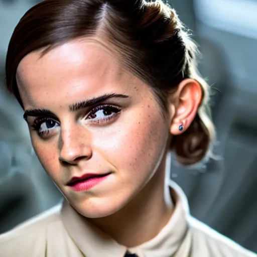 Prompt: Emma Watson in Inglorious Basterds, Movie still, XF IQ4, 50mm, F1.4, studio lighting, professional, 8K, Look at all that detail!, Dolby Vision, UHD
