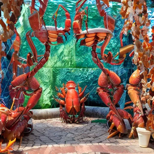 Image similar to lobster smoking gaudi style