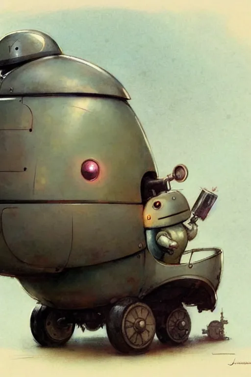 Image similar to ( ( ( ( ( 1 9 5 0 s retro future android robot fat robot mouse wagon. muted colors., ) ) ) ) ) by jean - baptiste monge,!!!!!!!!!!!!!!!!!!!!!!!!!