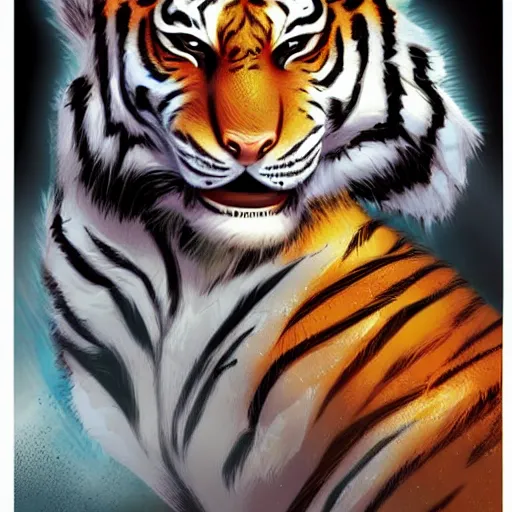 Image similar to ilustration from superhero comic book called'tiger white'- realistic - photorealistic - hd - trending art comic artstation - ilustrator - detailed