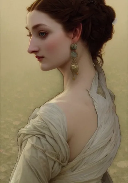 Image similar to sansa long nose, intricate, elegant, highly detailed, digital painting, artstation, concept art, smooth, sharp focus, illustration, art by artgerm and greg rutkowski and alphonse mucha and william - adolphe bouguereau