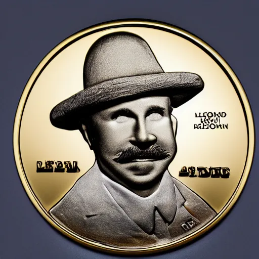 Prompt: A photograph of a chocolate coin that is engraved with a portrait of leon redbone, highly detailed, close-up product photo, depth of field, sharp focus