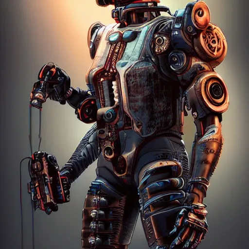 Image similar to robot cyborg hyena, cyberpunk 2 0 7 7, realistic digital art, very detailed,