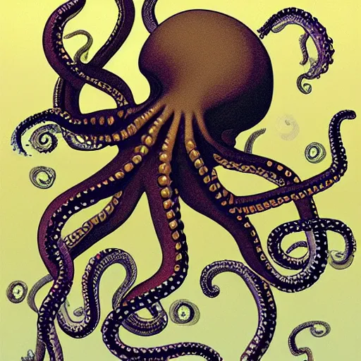 Prompt: an octopus with octopuses in the tentacles, recursive