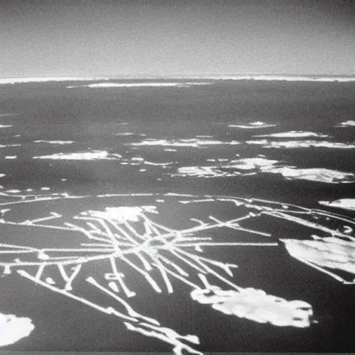 Image similar to secret photograph of nazi ufo base in antarctica, operation highjump, black and white, 4 k