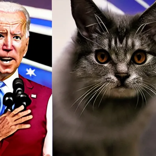 Joe Biden with cat ears and maid outfit | Stable Diffusion