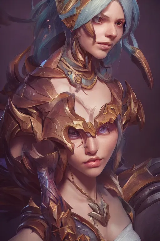 Image similar to league of legends portrait, au naturel, hyper detailed, digital art, trending in artstation, cinematic lighting, studio quality, smooth render, unreal engine 5 rendered, octane rendered, art style by klimt and nixeu and ian sprigger and wlop and krenz cushart.