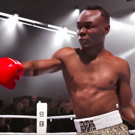 Image similar to dababy in a boxing ring 4 k quality super realistic