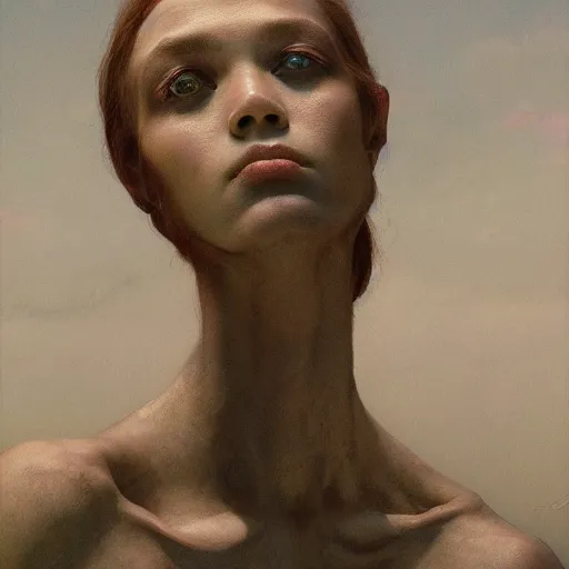 Prompt: Woman masterpiece by Edgar Maxence and Ross Tran, Zdzisław Beksiński, and Michael Whelan, distant, gustav dore, 8k, octane render